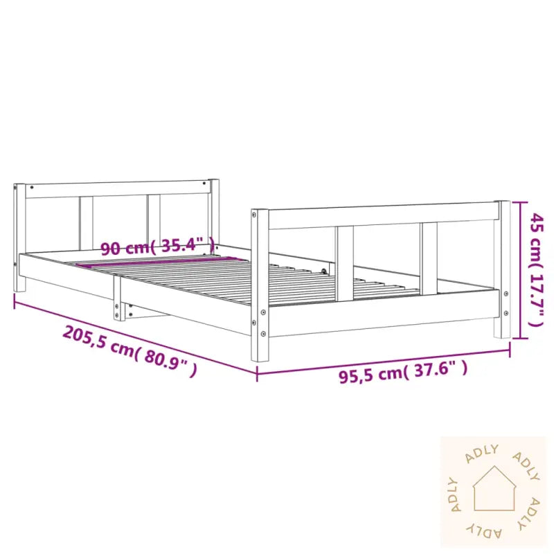 Barnesengeramme Hvit 90X200 Cm Heltre Furu