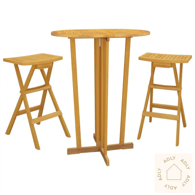 Foldbart Barsett 3 Deler Heltre Teak