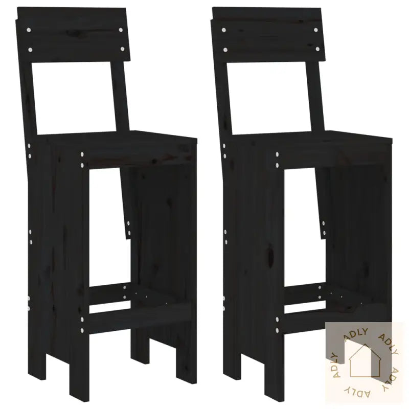 Barkrakker 2 Stk Svart 40X48,5X115,5 Cm Heltre Furu