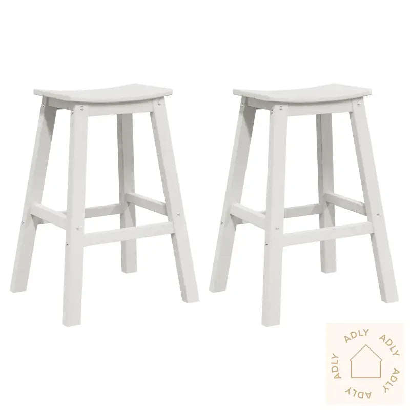 Bar Stoler 2 Stk Hvit Hdpe