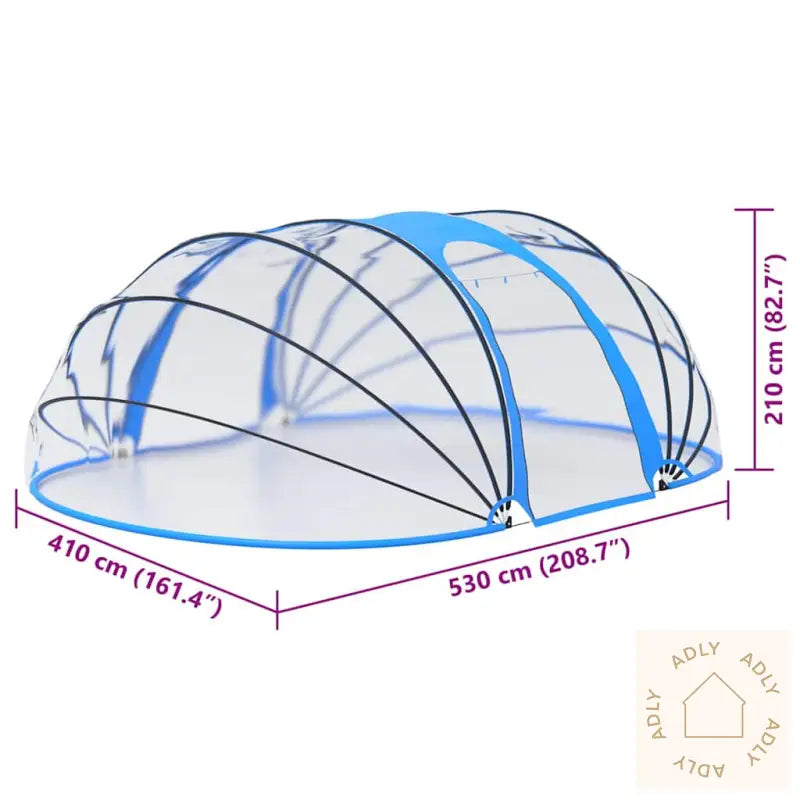 Bassengkuppel Oval 530X410X210 Cm