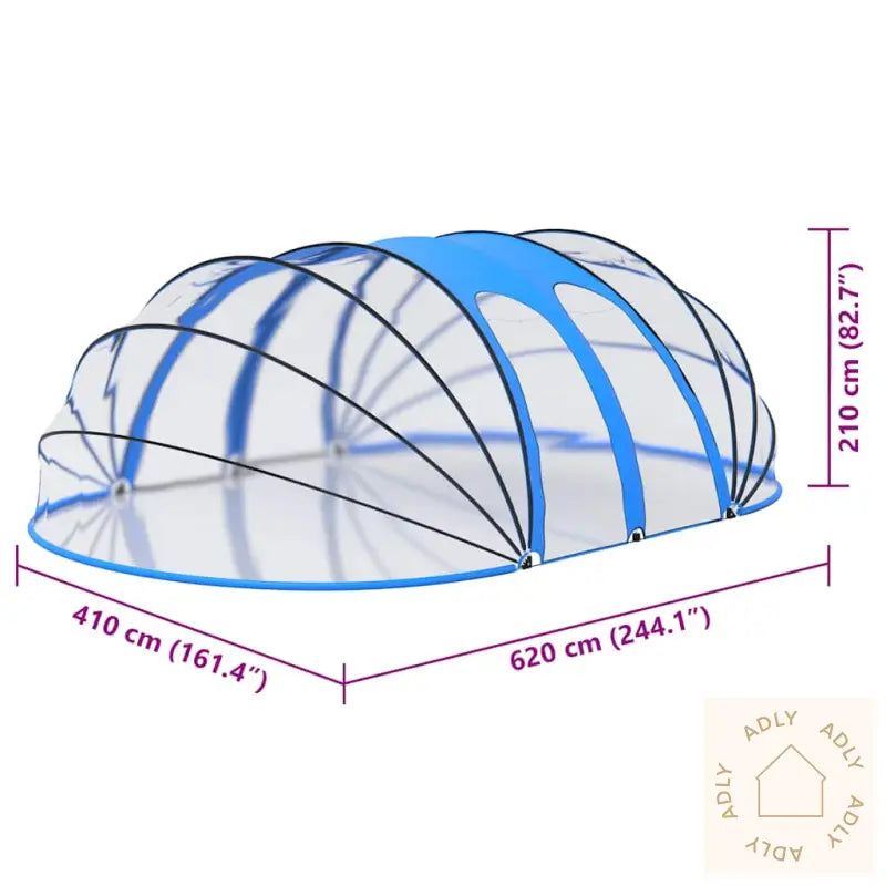 Bassengkuppel Oval 620X410X210 Cm