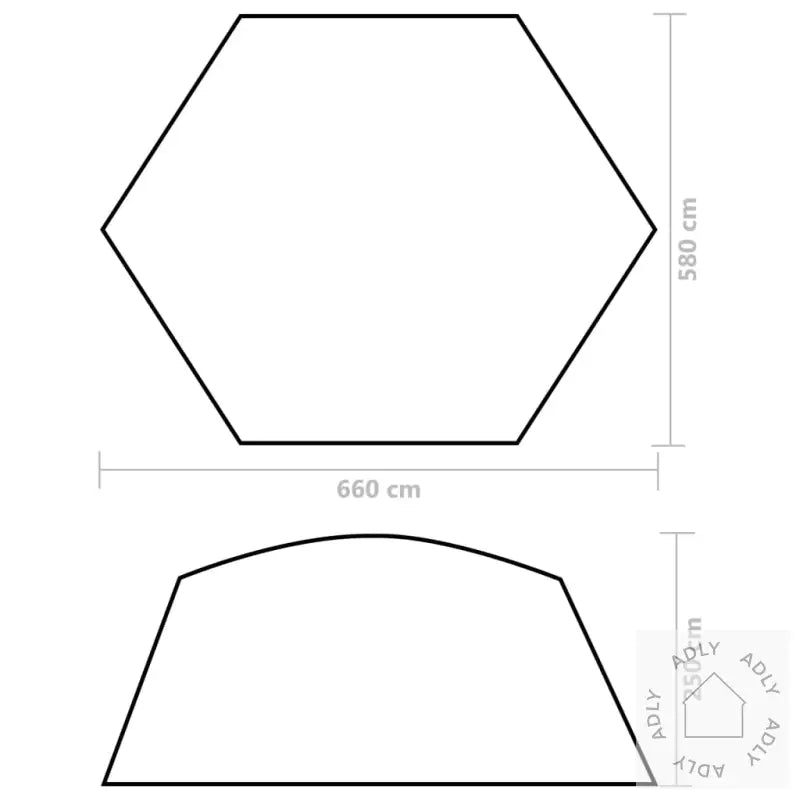 Bassengtelt Stoff 660X580X250 Cm Grønn