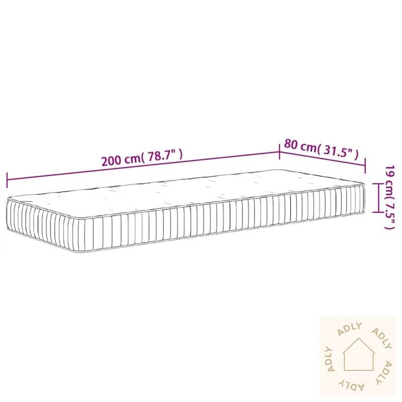 Madrass Med Pocketfjær Middels 80X200 Cm