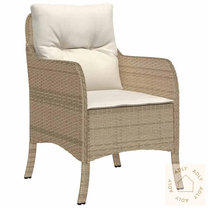 5-Delt Hagemøbelsett Med Puter Beige Poly-Rotting