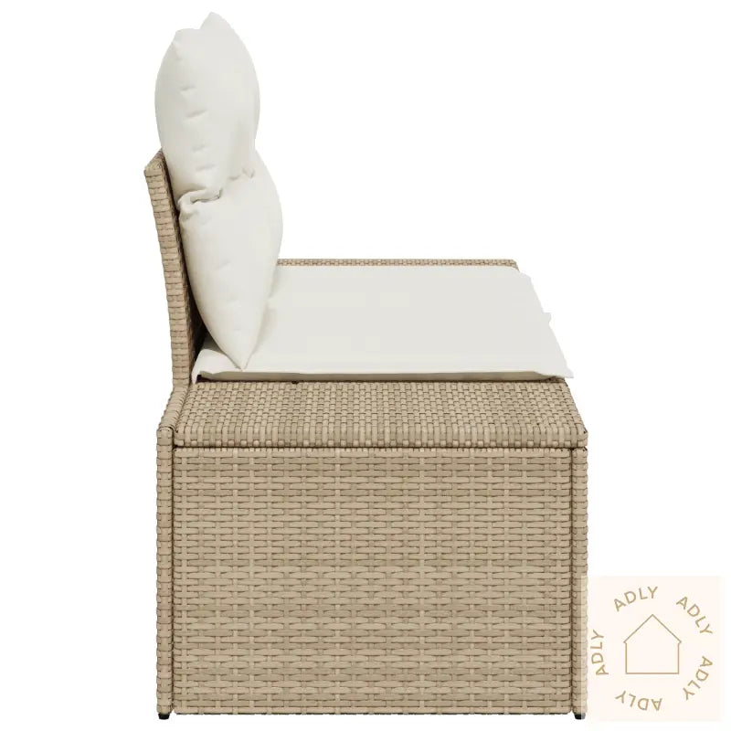 2-Seters Hagesofa Med Puter Beige Poly Rattan