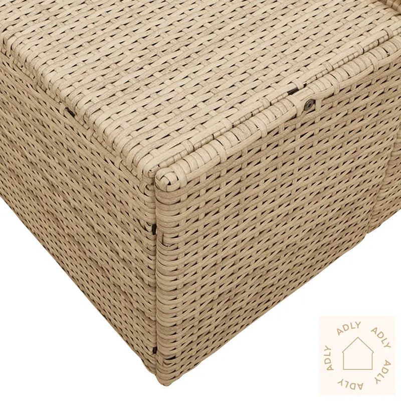 2-Seters Hagesofa Med Puter Beige Poly Rattan