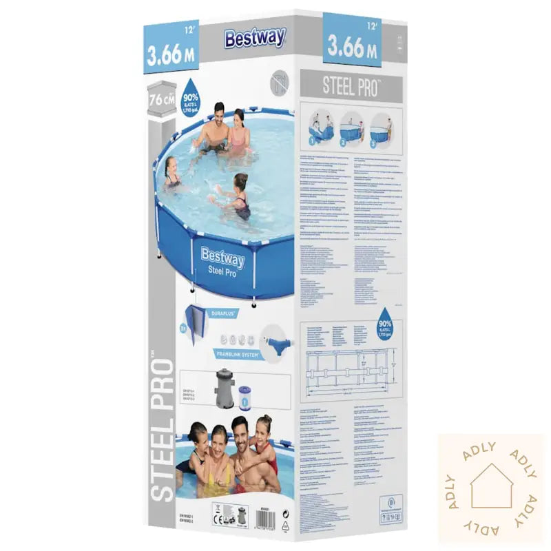 Bestway Rammebasseng Steel Pro 366X76 Cm