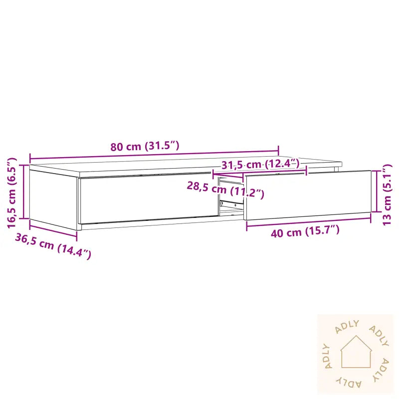 Sengeskuffer Betonggrå 80X36,5X16,5 Cm Konstruert Tre