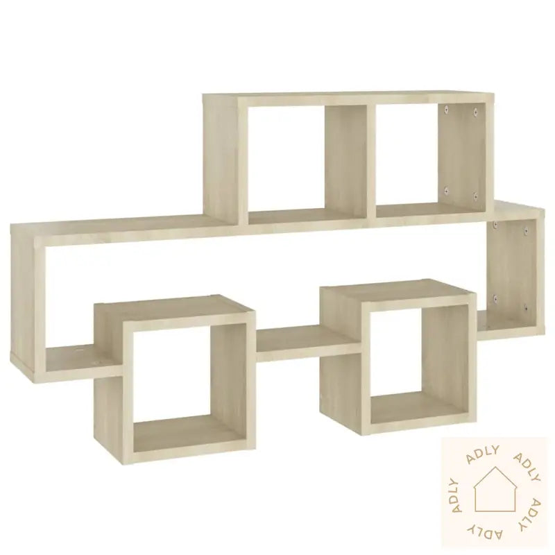 Bilformet Vegghylle Sonoma Eik 82X15X51 Cm Konstruert Tre