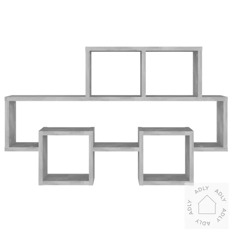 Bilformet Vegghylle Betonggrå 82X15X51 Cm Konstruert Tre