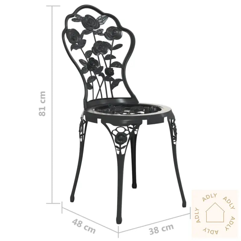 Bistrostoler 2 Stk Støpt Aluminium Svart