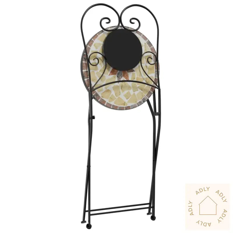 Sammenleggbare Bistrostoler 2 Stk Terrakotta Og Hvit Keramikk