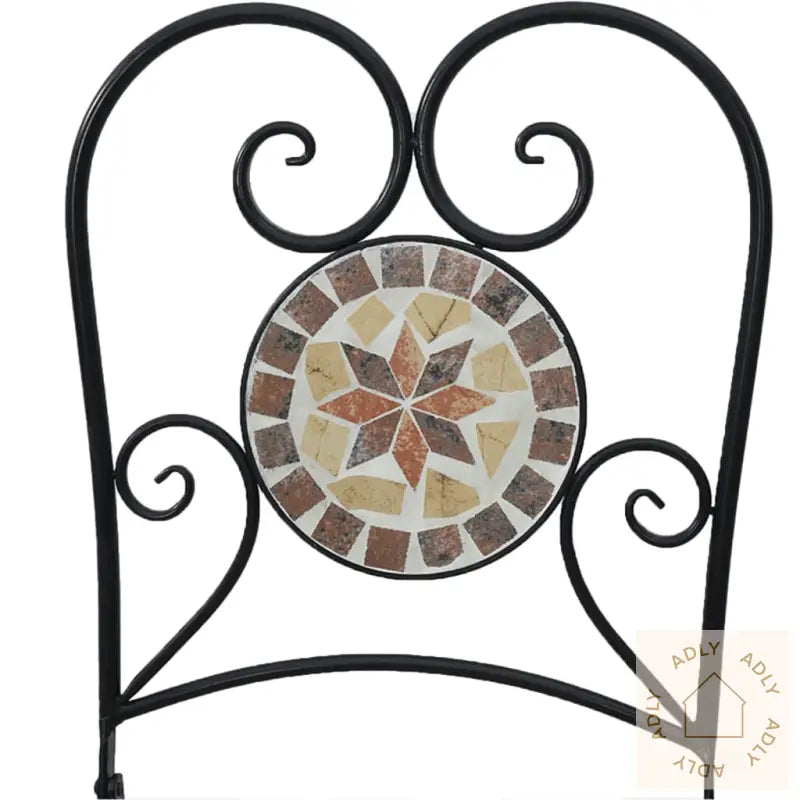 Sammenleggbare Bistrostoler 2 Stk Terrakotta Og Hvit Keramikk