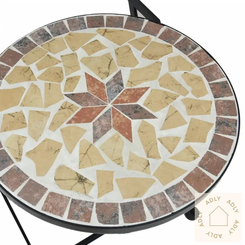 Sammenleggbare Bistrostoler 2 Stk Terrakotta Og Hvit Keramikk