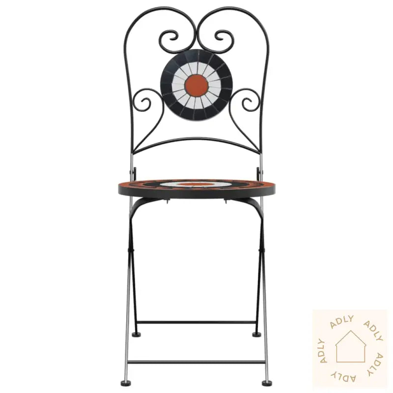 Sammenleggbare Bistrostoler 2 Stk Terrakotta Og Hvit Keramikk