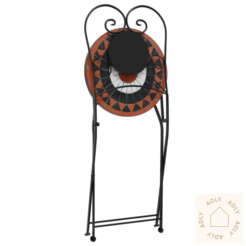 Sammenleggbare Bistrostoler 2 Stk Terrakotta Og Hvit Keramikk