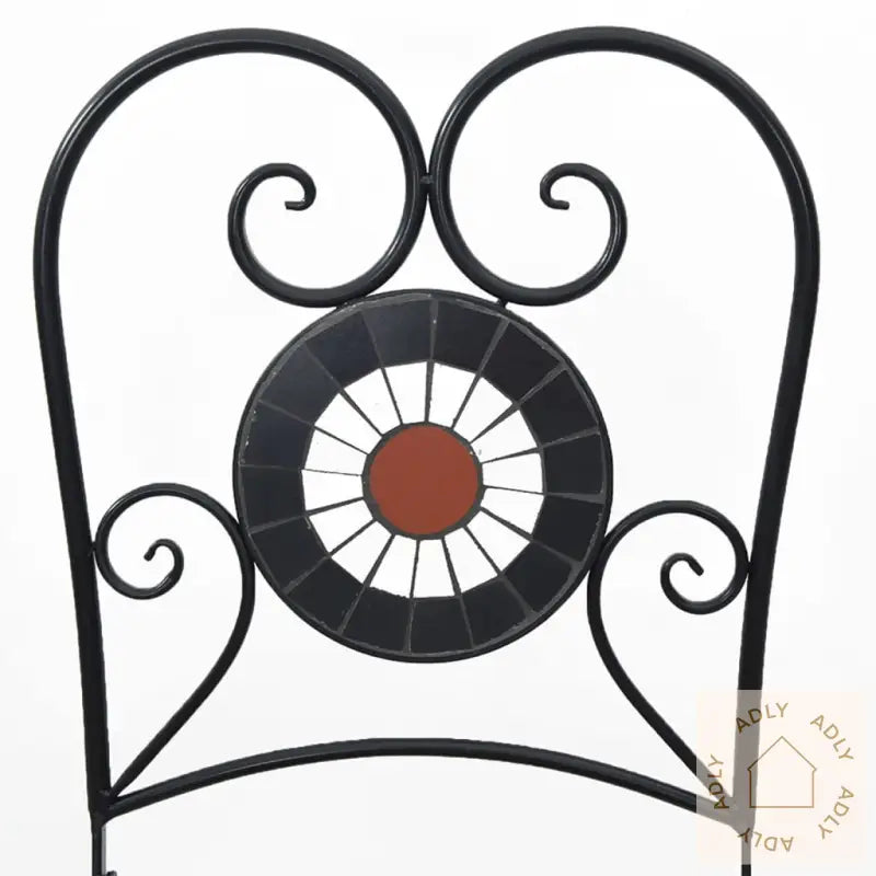 Sammenleggbare Bistrostoler 2 Stk Terrakotta Og Hvit Keramikk