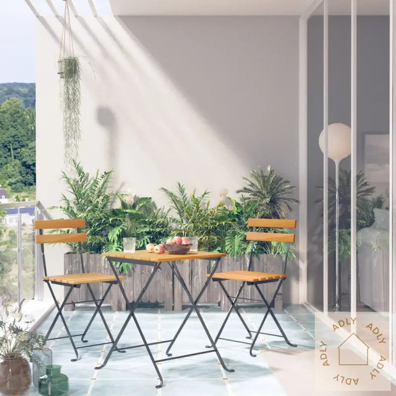 Sammenleggbart Bistrosett 3 Deler Heltre Akasie