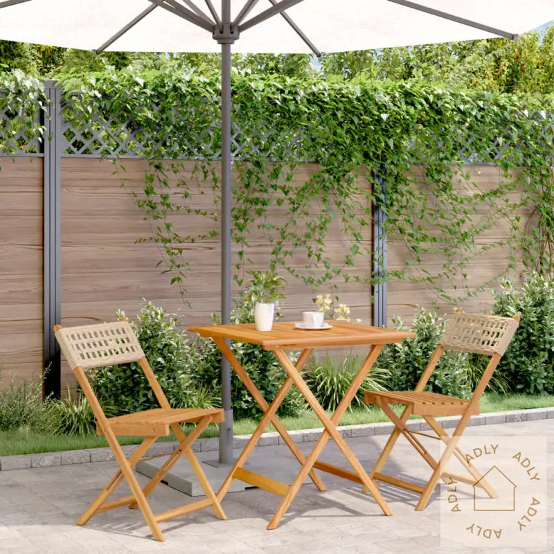 Bistrosett 3 Deler Beige Polyrotting Og Heltre