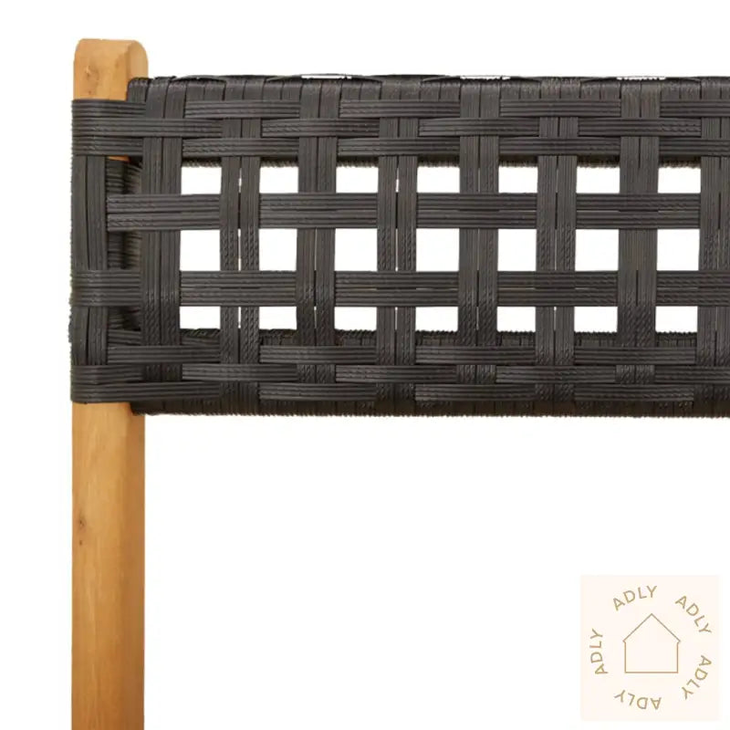 Bistrosett 3 Deler Svart Polyrotting Og Heltre