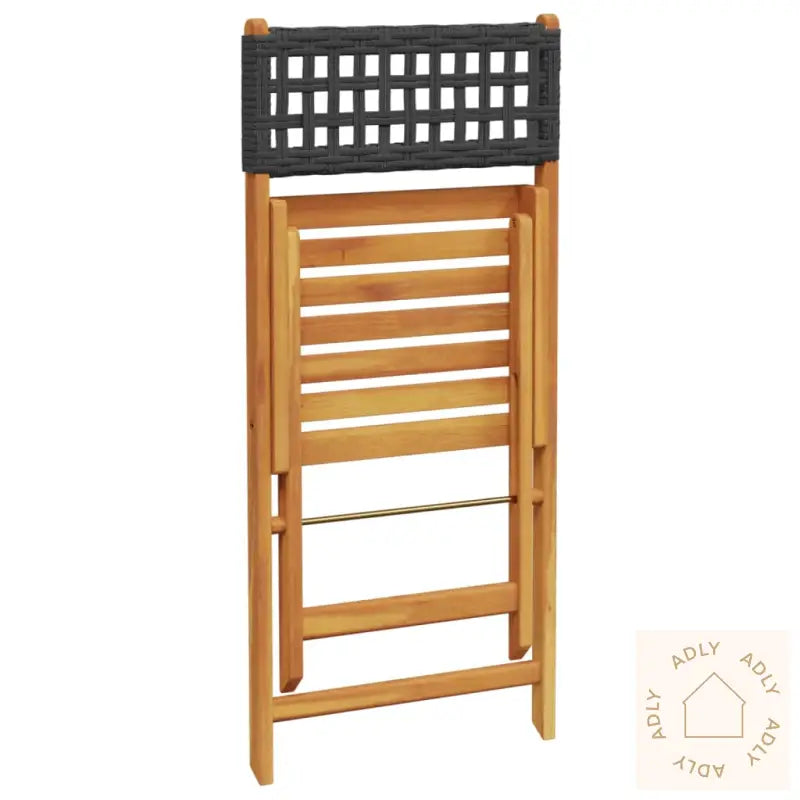 Bistrosett 3 Deler Svart Polyrotting Og Heltre