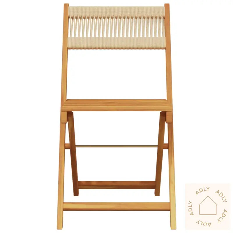 Bistrosett 3 Deler Beige Polypropylen Og Heltre