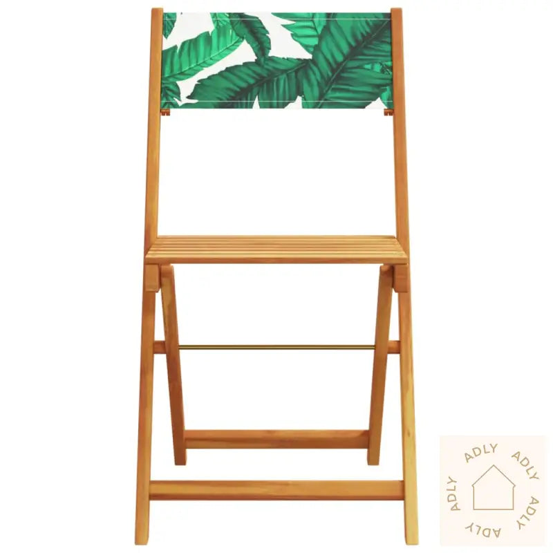 Bistrosett 3 Deler Bladmønster Stoff Og Heltre