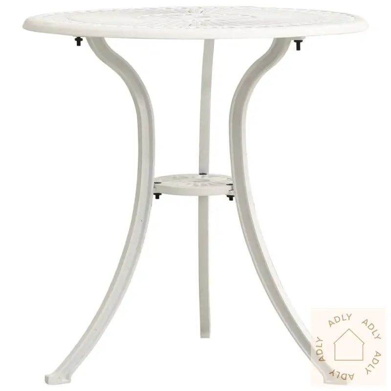 Bistrosett 3 Deler Støpt Aluminium Hvit