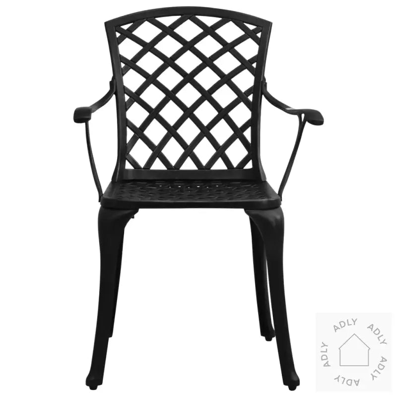 Bistrosett 3 Deler Støpt Aluminium Svart