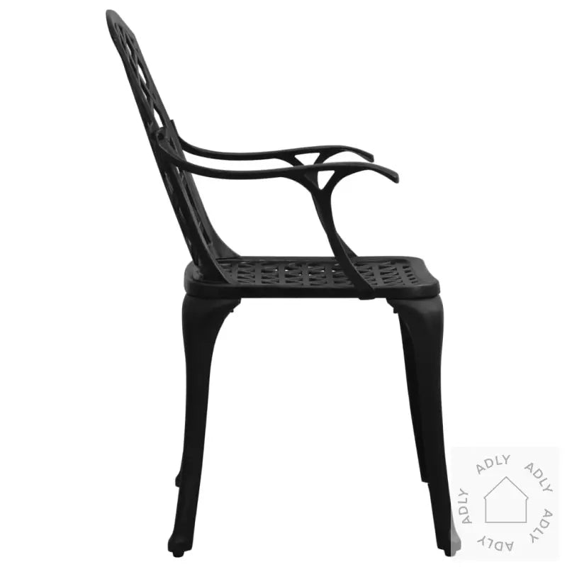 Bistrosett 3 Deler Støpt Aluminium Svart