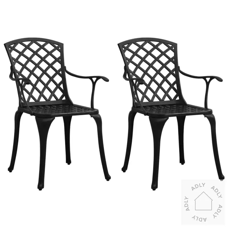 Bistrosett 3 Deler Støpt Aluminium Svart