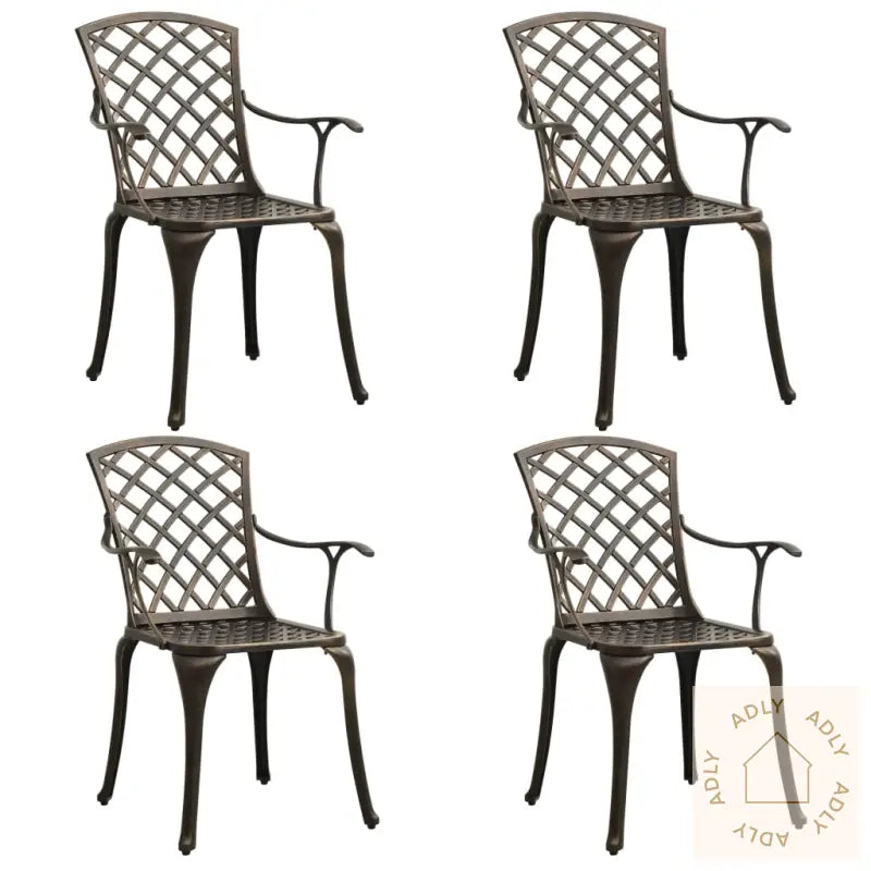 Bistrosett 5 Deler Støpt Aluminium Bronse