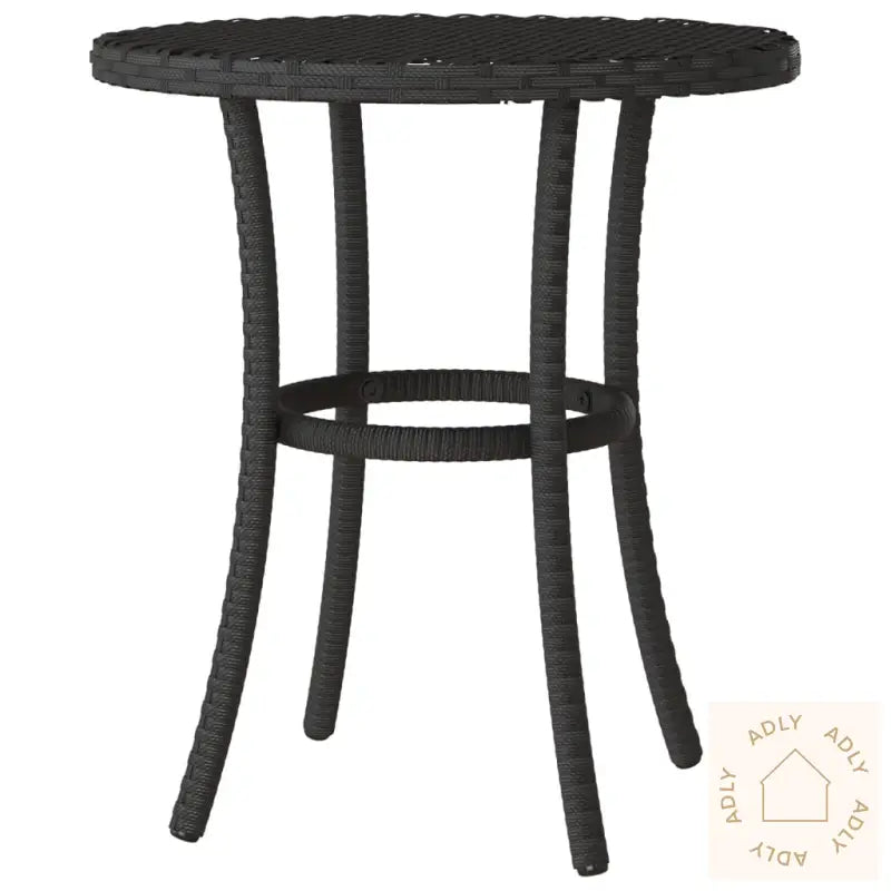 Bistrosett 3 Deler Med Puter Svart Polyrotting