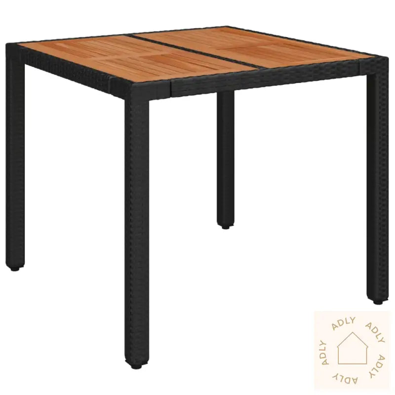 Bistrosett 3 Deler Med Puter Svart Polyrotting