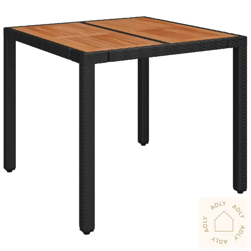 Bistrosett 3 Deler Med Puter Svart Polyrotting