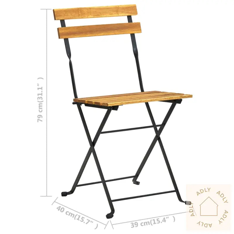 Sammenleggbare Bistrostoler 4 Stk Heltre Akasie