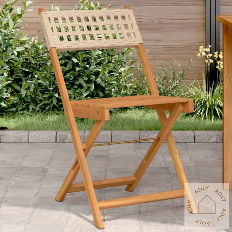Bistrostoler 2 Stk Beige Heltre Akasie Og Polyrotting