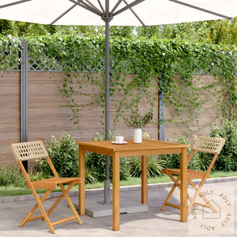 Bistrostoler 2 Stk Beige Heltre Akasie Og Polyrotting