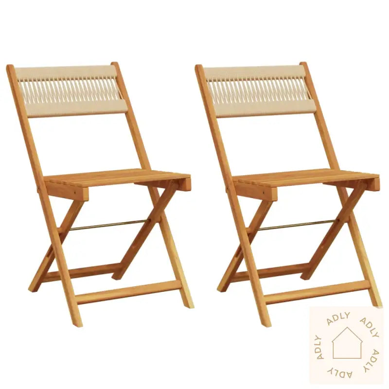 Bistrostoler 2 Stk Beige Heltre Akasie Og Tau