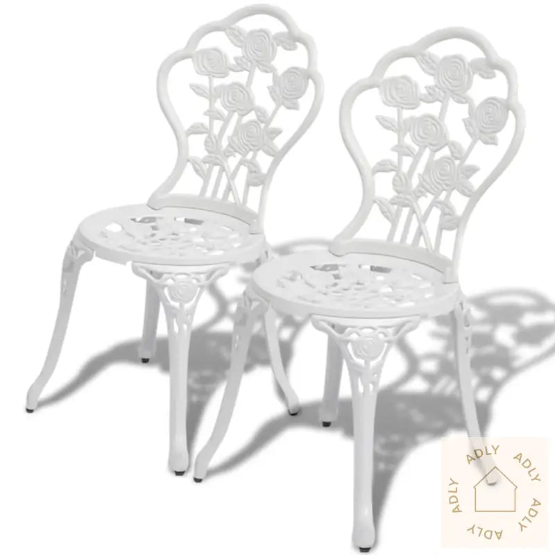 Bistrostoler 2 Stk Støpt Aluminium Hvit