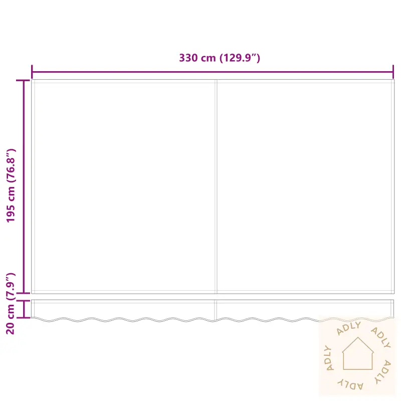 Markise Erstatningsduk For 3.5M X 2M Ramme Blå Og Hvit