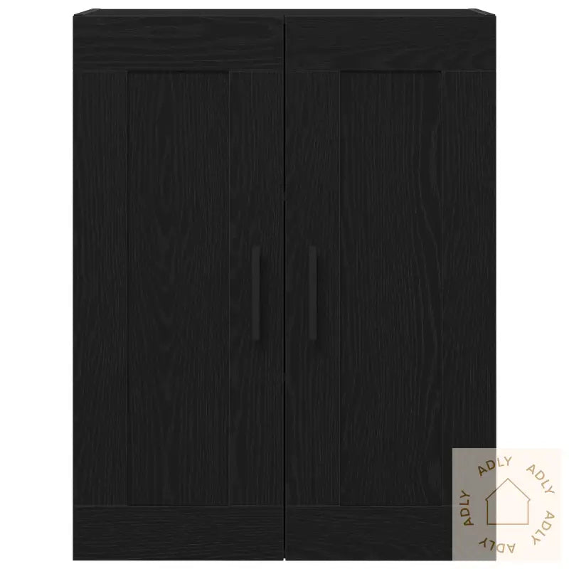 Vegghengt Skap Svart Eik 69,5X34X90 Cm Konstruert Tre