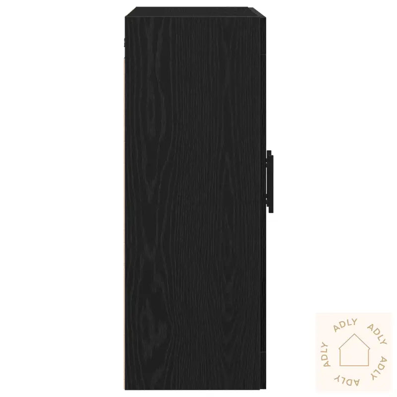 Vegghengt Skap Svart Eik 69,5X34X90 Cm Konstruert Tre