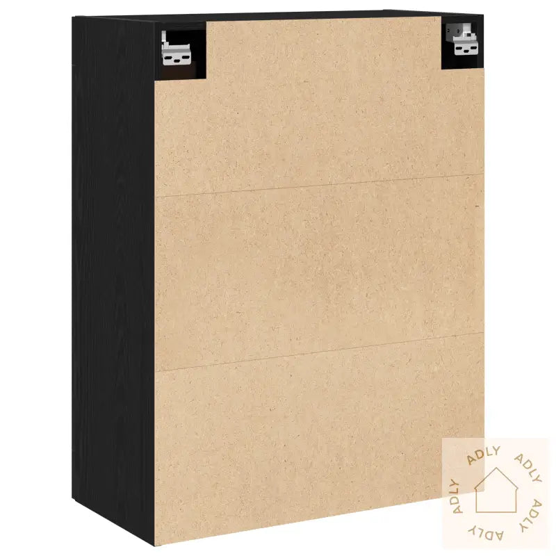 Vegghengt Skap Svart Eik 69,5X34X90 Cm Konstruert Tre