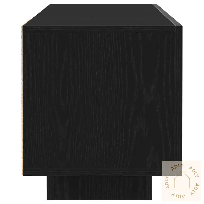 Tv-Benk Med Led-Lys, Svart Eik 160X35X40 Cm, Laget Av Tre