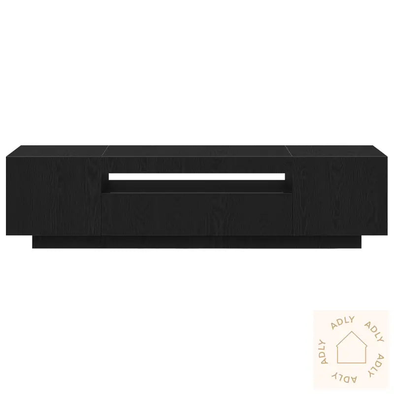 Tv-Benk Med Led-Lys, Svart Eik 160X35X40 Cm, Laget Av Tre