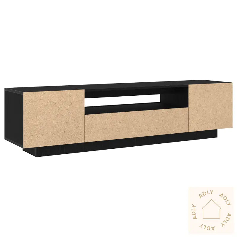 Tv-Benk Med Led-Lys, Svart Eik 160X35X40 Cm, Laget Av Tre