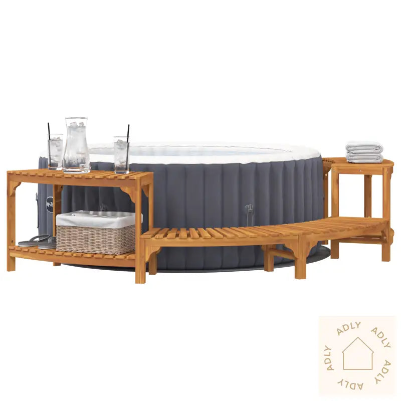 Boblebad Område Halvrund 252X111.5X55.5 Cm Solid Tre Akasietre