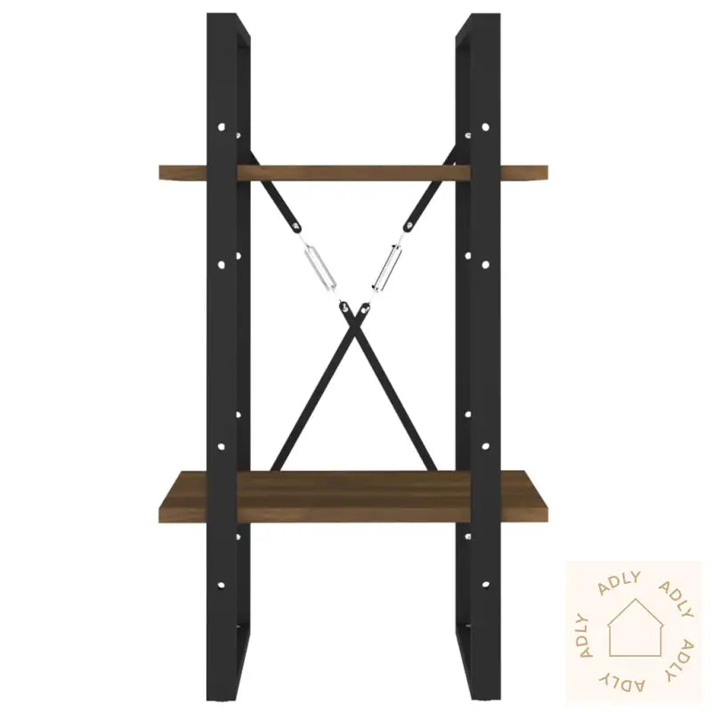 Bokhylle 2 Etasjer Brun Eik 40X30X70 Cm Konstruert Tre